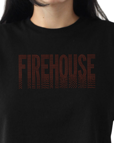 Firehouse Red Drip Cropped Tee