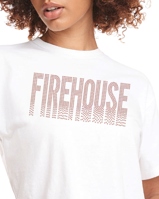 Firehouse Red Drip Cropped Tee