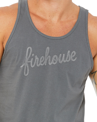 Firehouse Silver Script Rhinestone Tank Top