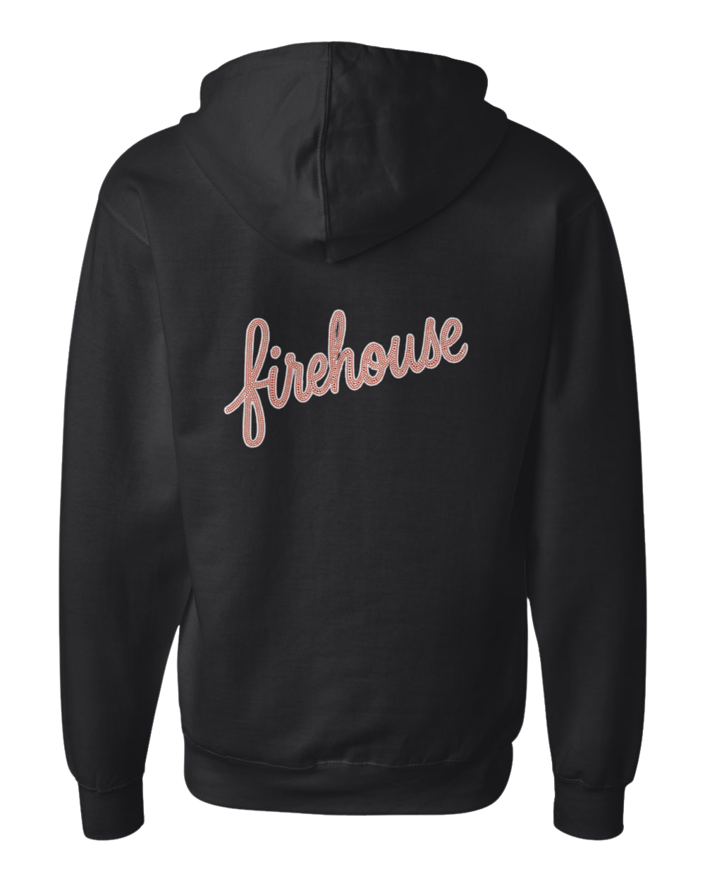 Firehouse Red Script Rhinestone Zip-Up Hoodie